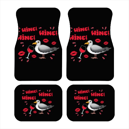 Wine Seagull Bird Lover Shorebird Seagulls Car Mats