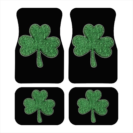 St Patrick'S Day Green Glitter-Clover Shamrock Car Mats
