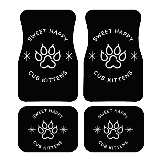 Sweet Happy Cub Kittens Car Mats
