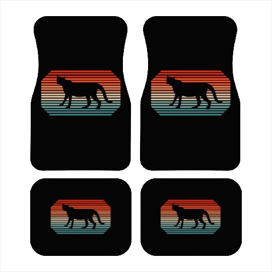 Retro Cheetah Alive Big Cat Lion Fan Car Mats