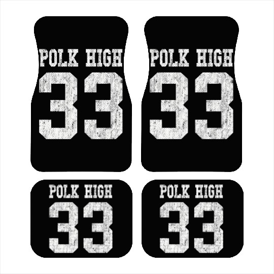 Polk High School Football Jersey 33 Aged Look Car Mats
