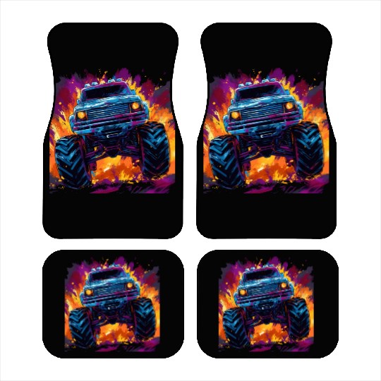 Monster Truck Big Retro Race Dad Trucker Lover Car Mats