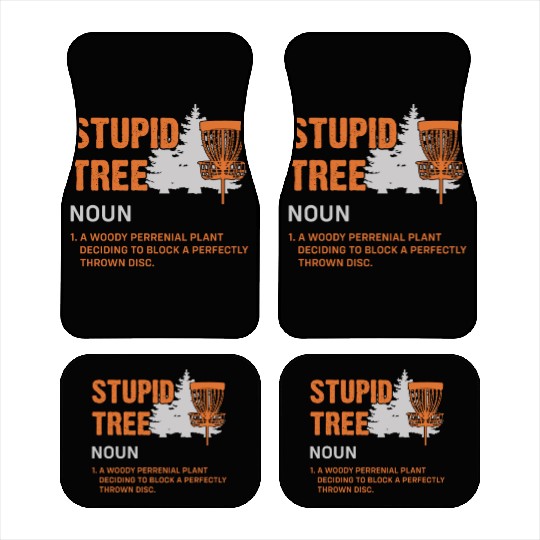 Funny Disc Golf Stupid Tree Art Frisbee Car Mats