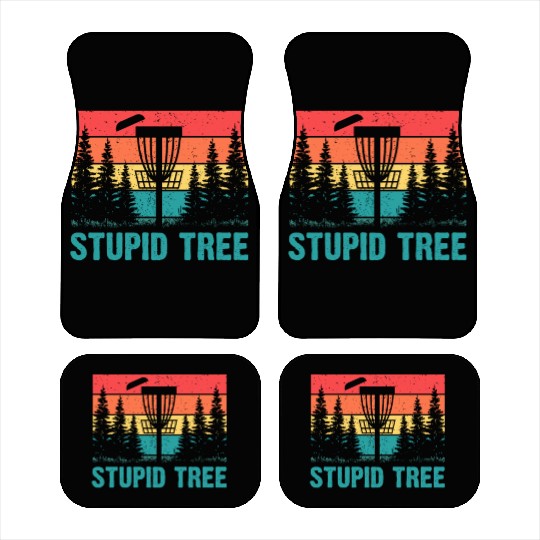 Funny Disc Golf Stupid Tree Art Frisbee Car Mats