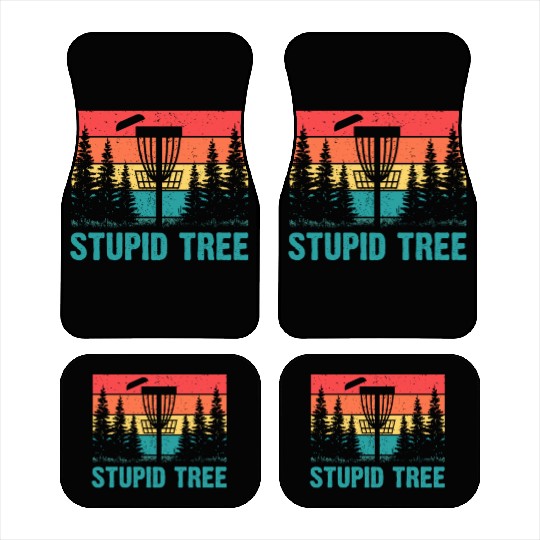 Funny Disc Golf Stupid Tree Art Frisbee Car Mats