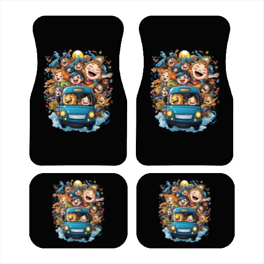 Back to School Pre-K Kindergarten School Bus Car Mats