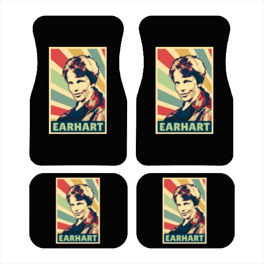 Amelia Earhart Vintage Colors Car Mats