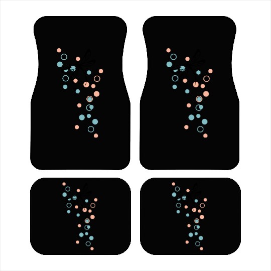 Dragonfly and dots Car Mats