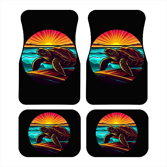 Turtle at Sunset, Inspiring Nature Design Car Mats
