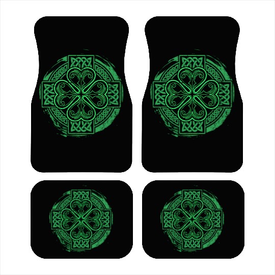 Celtic Knot Irish Shamrock Three Leaf Clover St Pa Car Mats
