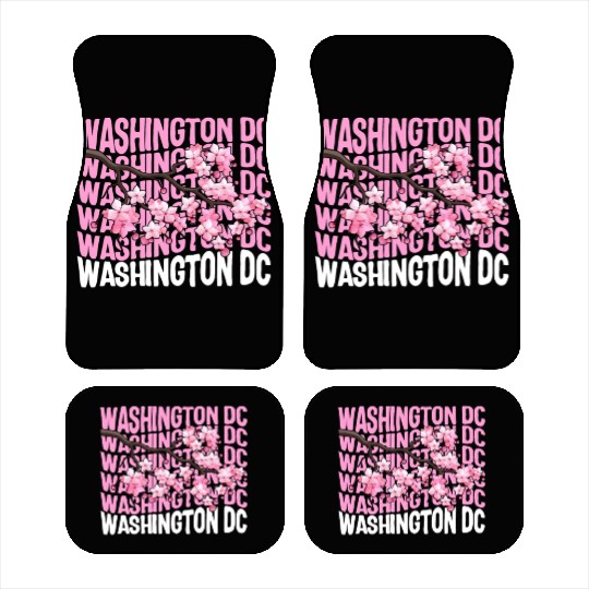 Washington DC Car Mats, Cherry Blossom Floral Pop