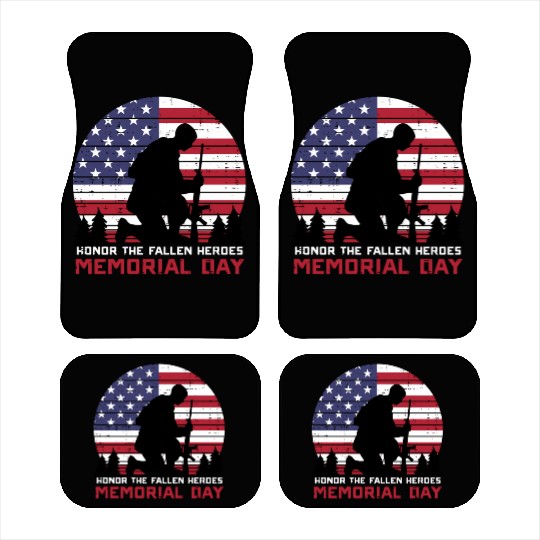 Honor The Fallen Heroes Memorial Day Us Flag Car Mats