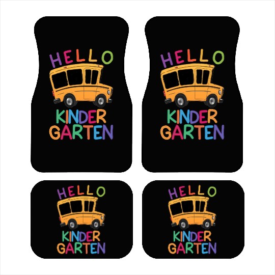 hello kindergarten Car Mats print template school bus