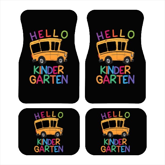 hello kindergarten Car Mats print template school bus