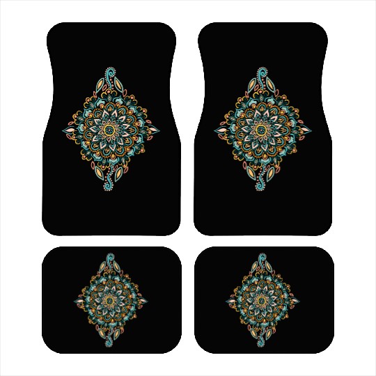 Retro Spring Folk Art Diamond Car Mats