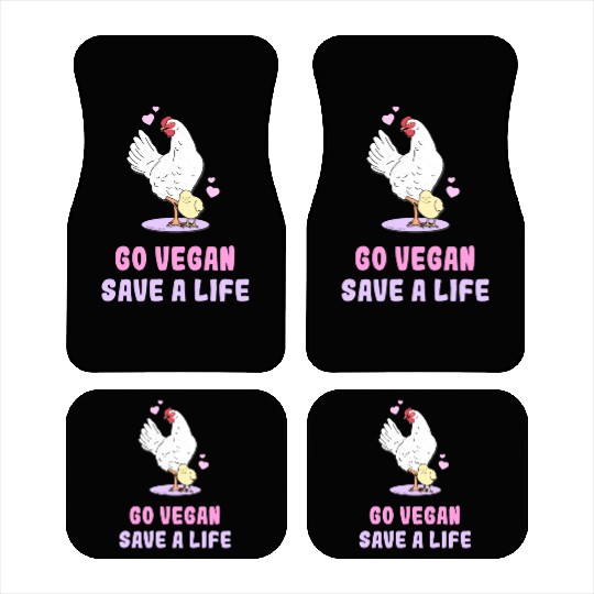 Go Vegan Save A Life Car Mats