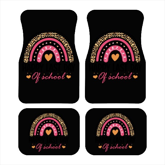 Leopard Rainbow Last Day Of School Teacher Car Mats