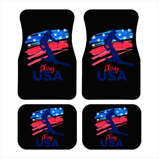 Skiing Usa Support The Team Usa Flag Ski Winter Car Mats