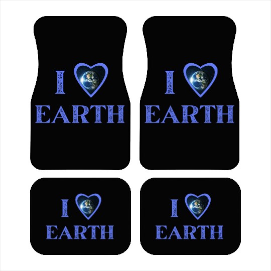 I Love Earth Heart Car Mats