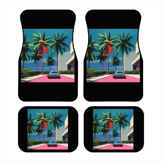 1980s Miami Beach Retro Hiroshi Nagai Car Mats