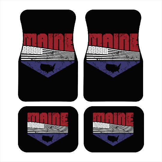 Retro Vintage Maine Usa Car Mats