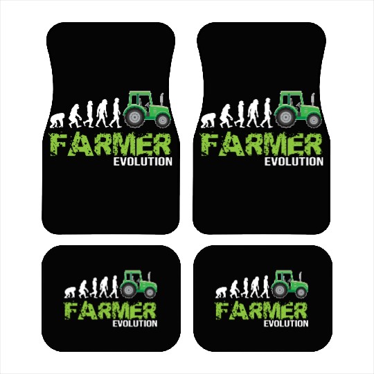 Evolution Of A Farmer Funny Tractor Farming Car Mats