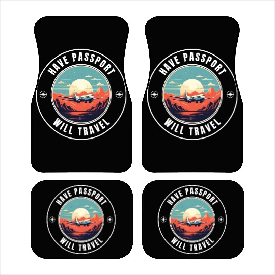 'Have Passport, Will Travel' Airplane Graphic Car Mats