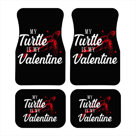 Sea Turtle Tortoise Valentines Day Car Mats