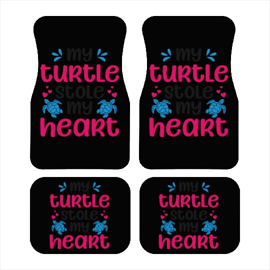 Sea Turtle Tortoise Valentines Day Car Mats
