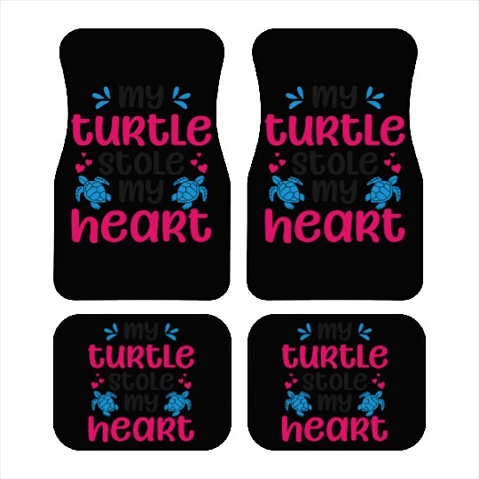 Sea Turtle Tortoise Valentines Day Car Mats