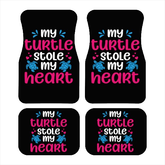 Sea Turtle Tortoise Valentines Day Car Mats