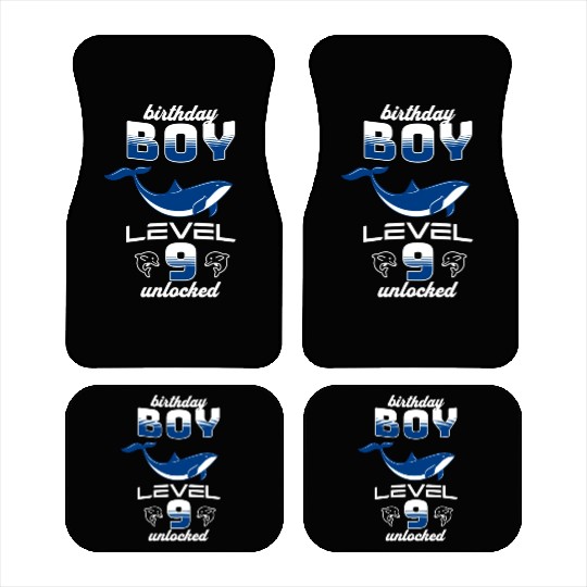 Birthday Boy Level 9 Unlocked Dolphin Lover 9th Car Mats