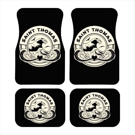 St Thomas Caribbean Sea Japanese Style Waves Car Mats