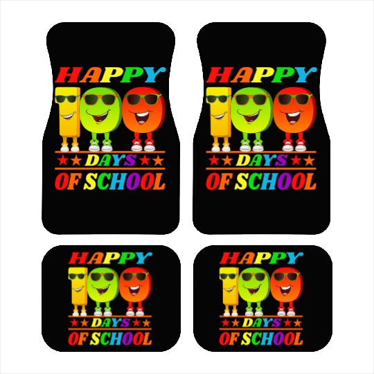 100 days of school green triceratops Car Mats
