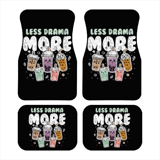 Less Drama More Boba Day Kawaii Bubble Tea Car Mats