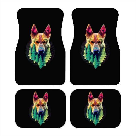 German Shepherd Forest Car Mats