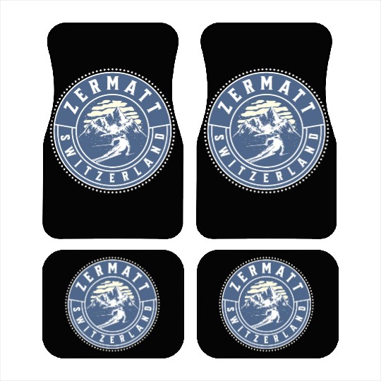 Zermatt Switzerland Vintage Skiing Car Mats