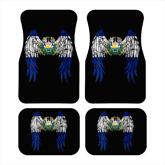 El Salvadorian Flag Angel Wings Jesus Christian El Car Mats