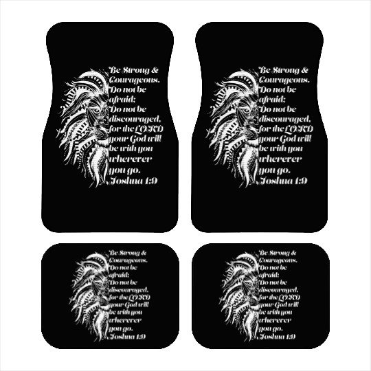 Christian Lion Joshua 19 Be Strong, Courageous Bib Car Mats