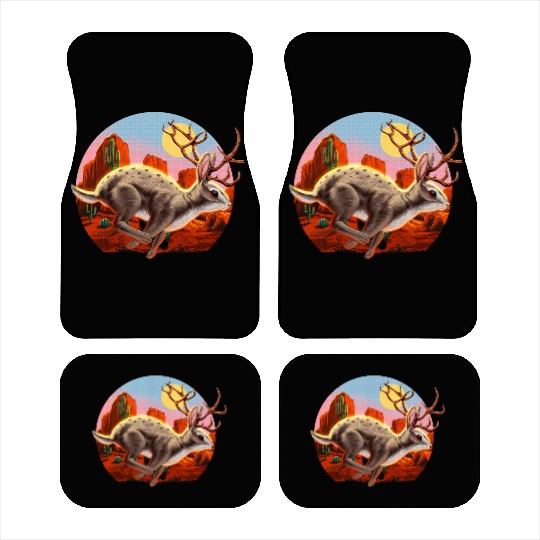 Jackalope Cryptid Rabbit Car Mats