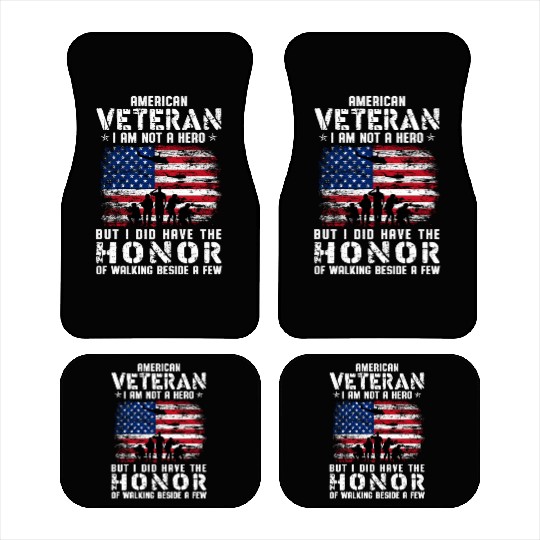 US Army Veteran American Veteran Flag Car Mats