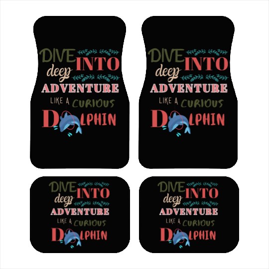 Curious Dolphin: Diving into the Deep Adventure Car Mats