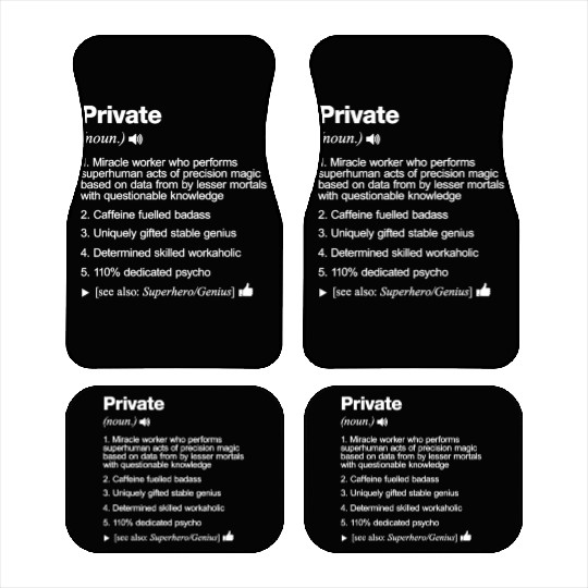 private job definition meaning funny Car Mats
