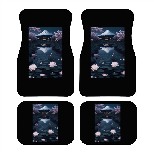 Asia Landscape by night Serene Mount Fuji Car Mats