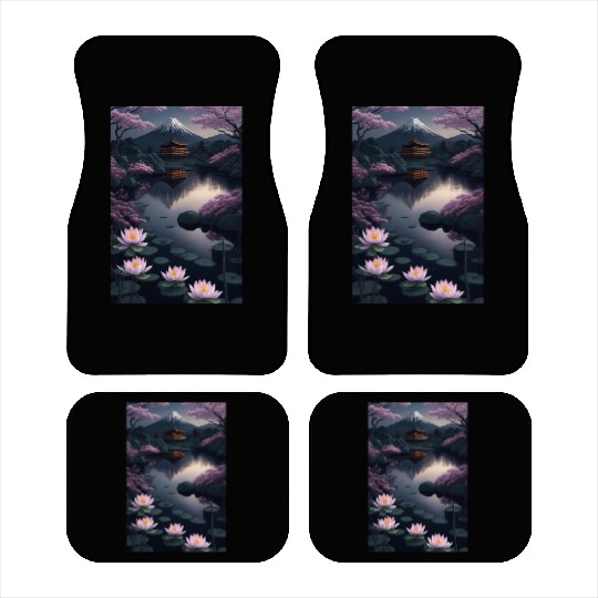 Asia Landscape by night Serene Mount Fuji Car Mats