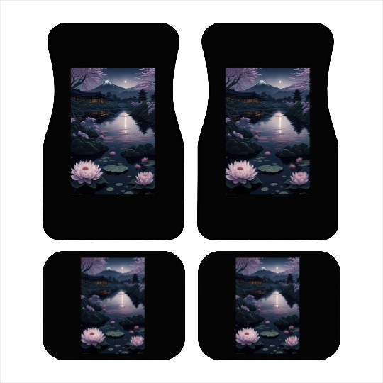Asia Landscape by night Serene Mount Fuji Car Mats