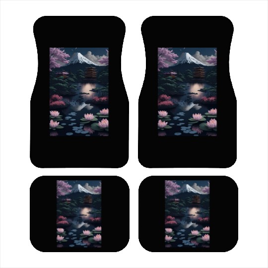 Asia Landscape by night Serene Mount Fuji Car Mats