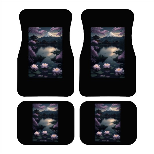 Asia Landscape by night Serene Mount Fuji Car Mats