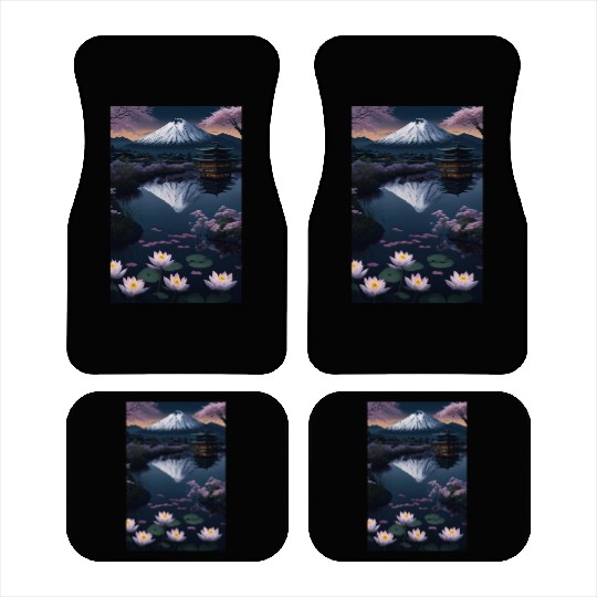 Asia Landscape by night Serene Mount Fuji Car Mats