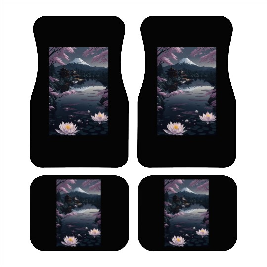 Asia Landscape by night Serene Mount Fuji Car Mats